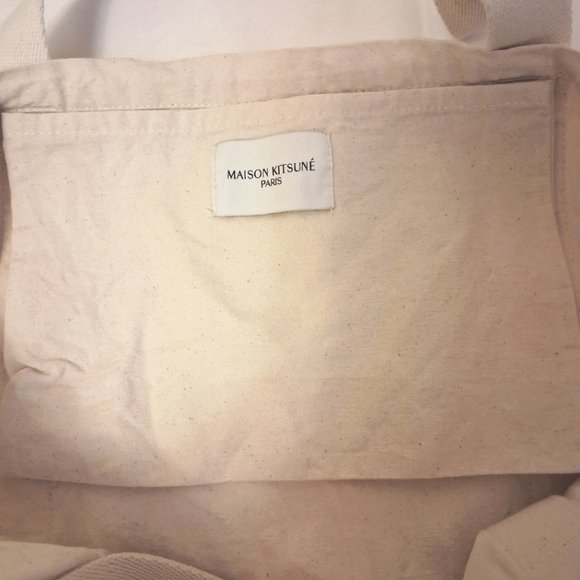 MAISON KITSUNE CREAM CANVAS TOTE BAG - Picture 5 of 8